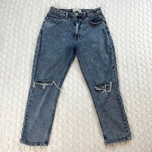 Abercrombie and Fitch A&F MOM JEAN Women's 30 / 10 R Curve Love Distressed Denim